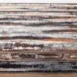 Reclaimed Wood Carved Console Table Distressed Finish