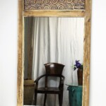 Reclaimed Wood Carved Panel Mirror