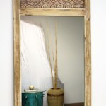 Reclaimed Wood Carved Panel Mirror