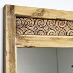 Reclaimed Wood Carved Panel Mirror