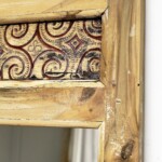 Reclaimed Wood Carved Panel Mirror