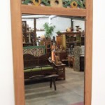 Reclaimed Wood Mirror with Old Carved Panel Reclaimed Wood Mirror with Old Carved Panel