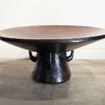 Round Coffee Table with Unique Wood Base Round Coffee Table with Unique Wood Base