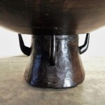 Round Coffee Table with Unique Wood Base