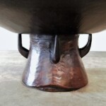 Round Coffee Table with Unique Wood Base