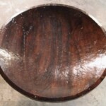 Round Coffee Table with Unique Wood Base