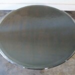 Round Coffee Table with Unique Wood Base