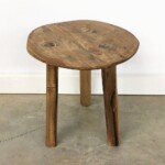 Round Reclaimed Wood Rustic Stool at Gado Gado