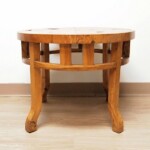 Round Teak Burl Accent Table Round Teak Burl Accent Table