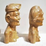 Balinese Couple Wood Carving Statues