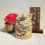 Hand Carved Happy Buddha Wood Statue from Bali Hand Carved Happy Buddha Wood Statue from Bali