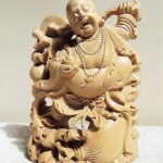 Hand Carved Happy Buddha Wood Statue from Bali Hand Carved Happy Buddha Wood Statue from Bali
