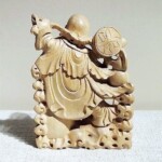 Hand Carved Happy Buddha Wood Statue from Bali Hand Carved Happy Buddha Wood Statue from Bali