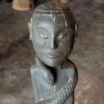 Vintage Tribal Statue Man with Snake