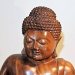 Meditating Buddha on Clouds Bali Wood Carving Statue Meditating Buddha on Clouds Bali Wood Carving Statue