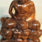 Meditating Buddha on Clouds Bali Wood Carving Statue Meditating Buddha on Clouds Bali Wood Carving Statue