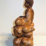 Meditating Buddha on Clouds Bali Wood Carving Statue Meditating Buddha on Clouds Bali Wood Carving Statue