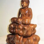 Meditating Buddha on Clouds Bali Wood Carving Statue Meditating Buddha on Clouds Bali Wood Carving Statue