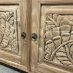 Modern Organic Carved Teak Sideboard