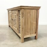 Modern Organic Carved Teak Sideboard