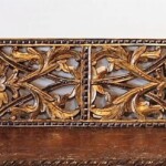 Old Gold Painted Carved Teak Panel 129 Old Gold Painted Carved Teak Panel 129