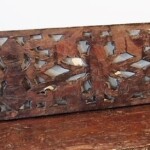 Old Gold Painted Carved Teak Panel 129 Old Gold Painted Carved Teak Panel 129