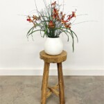 Round Rustic Wood Stool at Gado Gado