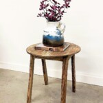 Rustic Reclaimed Teak Round Accent Table