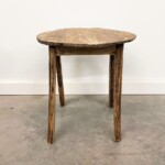Rustic Reclaimed Teak Round Accent Table Stool from Gado Gado Furniture