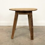 Rustic Reclaimed Teak Round Accent Table Stool