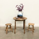 Photo to show scale Small Reclaimed Teak Round Stand