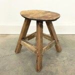 Small Reclaimed Teak Round Stool from Gado Gado