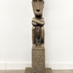 Tall Carved Tribal Wood Art Statue