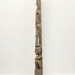 Tall Carved Tribal Wood Art Statue at Gado Gado