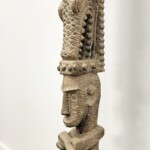 Tall Carved Tribal Wood Art Statue at Gado Gado
