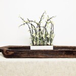 Vintage Teak Mortar Planter  Vintage Teak Mortar Planter