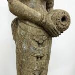 Tall Water Goddess Carved Stone Statue