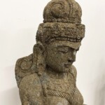 Tall Water Goddess Carved Stone Statue at Gado Gado