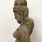 Tall Water Goddess Carved Stone Statue