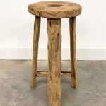 Round Rustic Wood Stool 2 from Gado Gado
