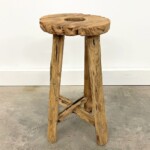 Round Rustic Wood Stool 2 from Gado Gado Furniture