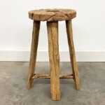 Round Rustic Wood Stool 2 from Gado Gado