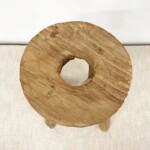 Round Rustic Wood Stool