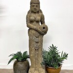 Tall Water Goddess Carved Stone Statue at Gado Gado