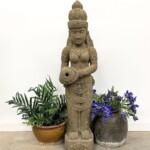 Water Goddess Carved Stone Garden Statue at Gado Gado