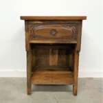 Carved Wood Nightstand with Storage at Gado Gado Furniture