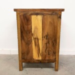 Carved Wood Nightstand with Storage