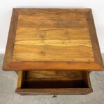 Carved Wood Nightstand with Storage