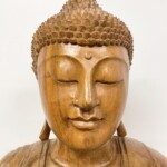 Large Hand Carved Wood Buddha Statue at Gado gado Furniture