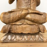 Large Hand Carved Wood Buddha Statue